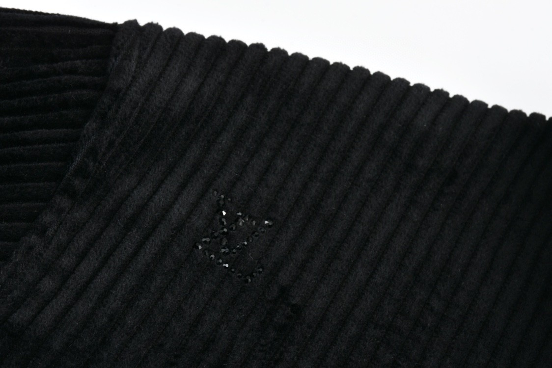 LOUIS VUITTON 路易威登 LV 灯芯绒烫钻logo衬衫 长袖 灰色 黑色 B5 1AIKBP