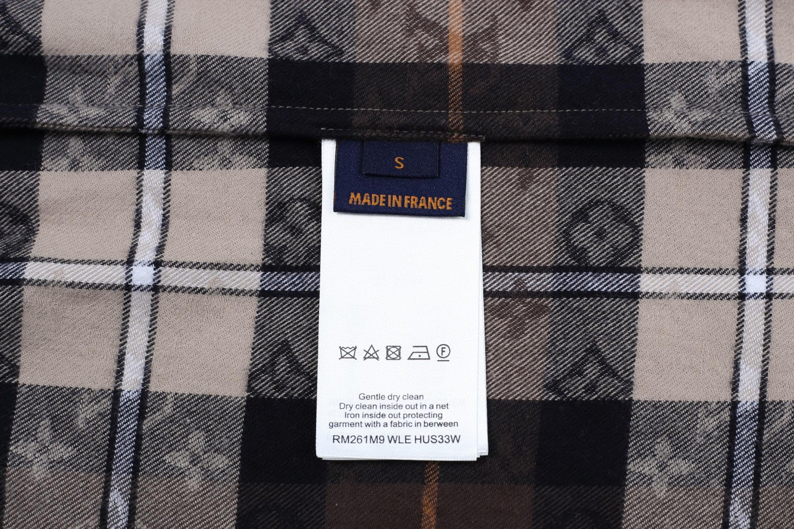 LOUIS VUITTON 路易威登 撞色格纹法兰绒Polo衫 马球衫 衬衫 B0 1AIKAM