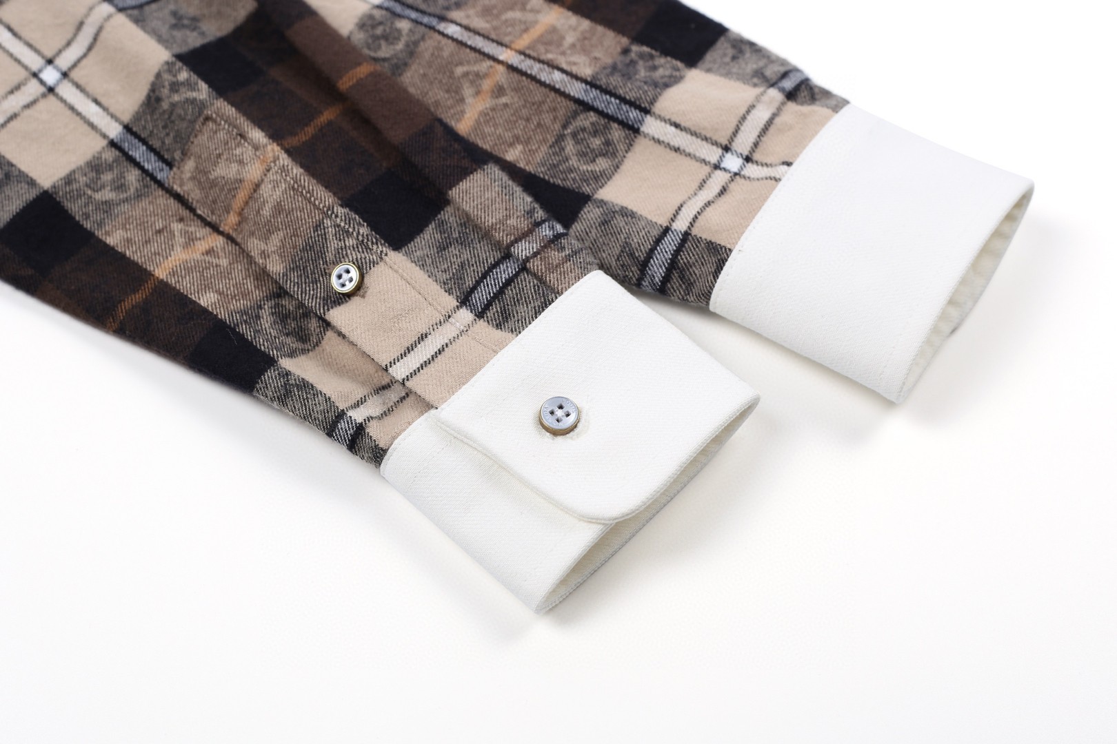 LOUIS VUITTON 路易威登 撞色格纹法兰绒Polo衫 马球衫 衬衫 B0 1AIKAM