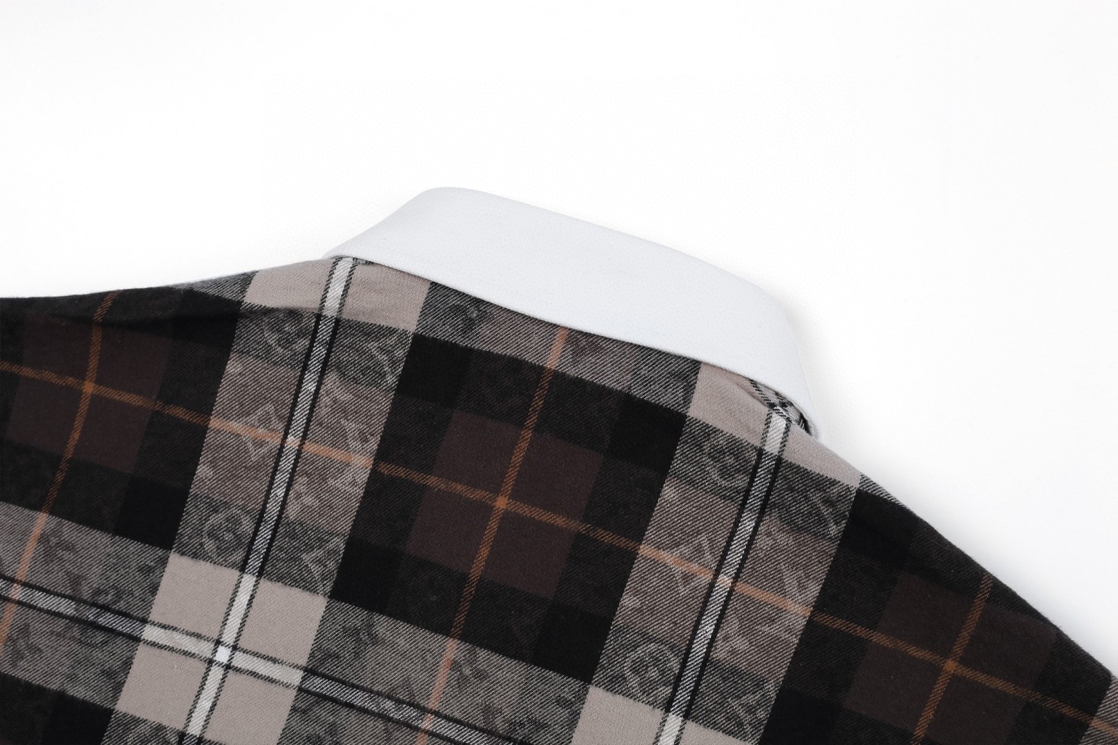 LOUIS VUITTON 路易威登 撞色格纹法兰绒Polo衫 马球衫 衬衫 B0 1AIKAM