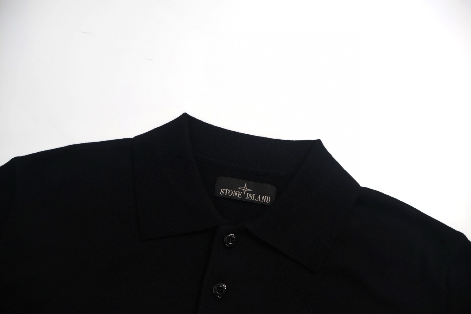 STONE ISLAND 石头岛 袖标针织Polo衫 毛衣 长袖 黑色 B0 K1S155100071S00FC-V0029