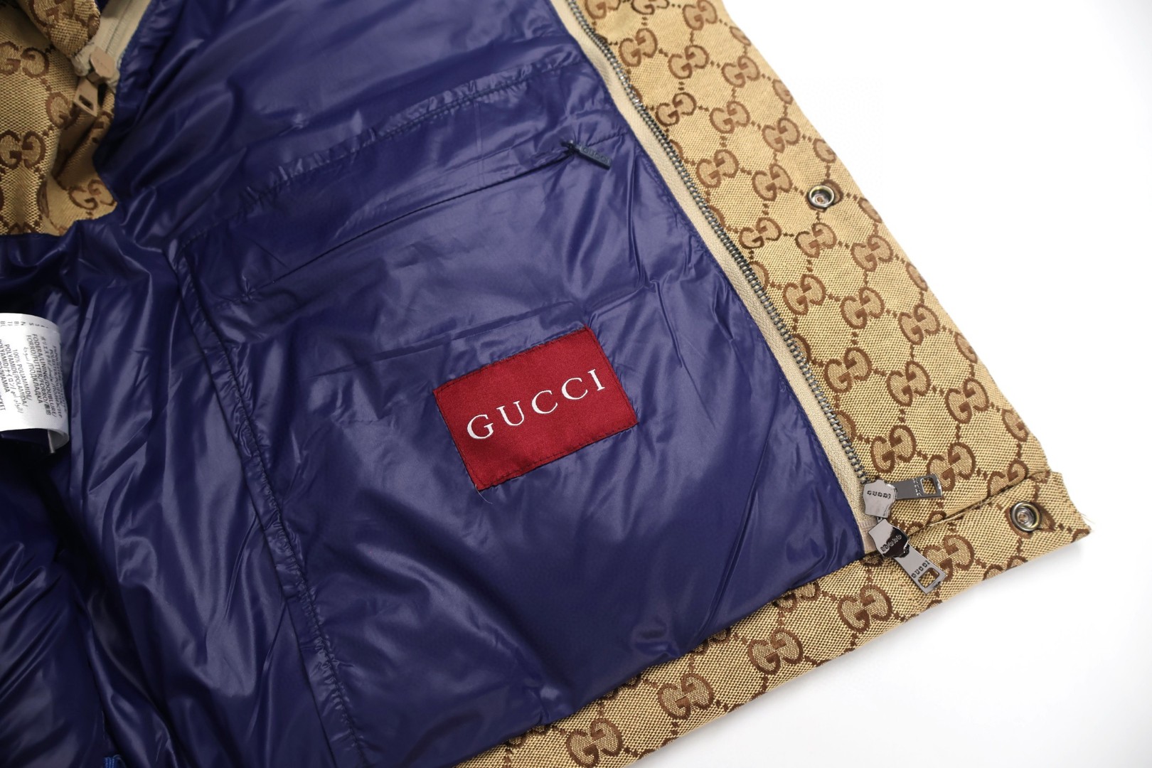 GUCCl 古驰 可拆卸袖满印提花连帽棉服 外套 夹克 长袖 E2 832290-Z9ABS-2580