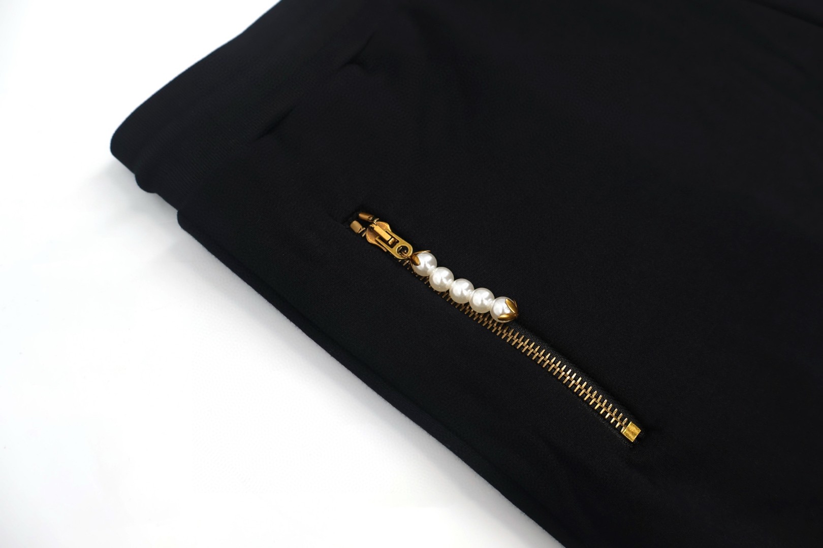 LOUIS VUITTON 路易威登 珍珠吊坠拉链松紧腰运动裤 休闲裤 裤子 长裤 蓝色 黑色 B0 1AFRBA