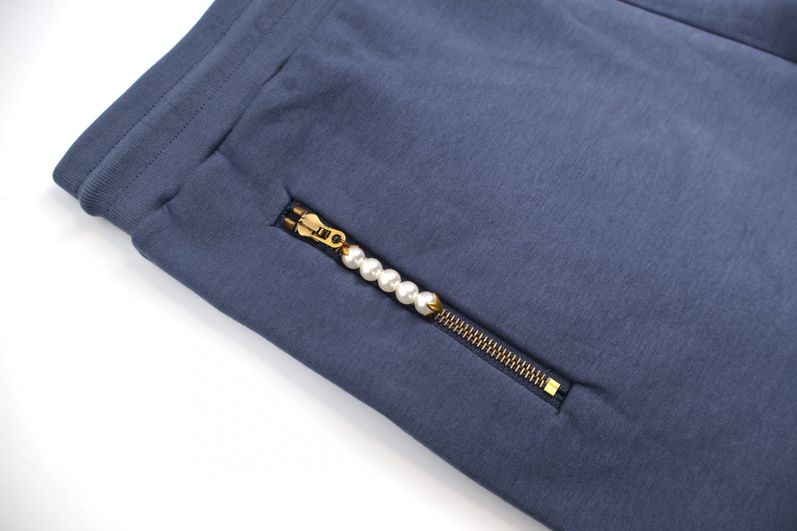 LOUIS VUITTON 路易威登 珍珠吊坠拉链松紧腰运动裤 休闲裤 裤子 长裤 蓝色 黑色 B0 1AFRBA