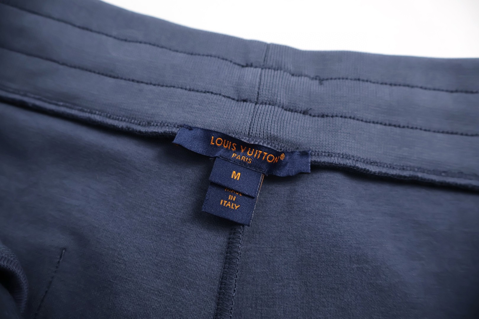 LOUIS VUITTON 路易威登 珍珠吊坠拉链松紧腰运动裤 休闲裤 裤子 长裤 蓝色 黑色 B0 1AFRBA