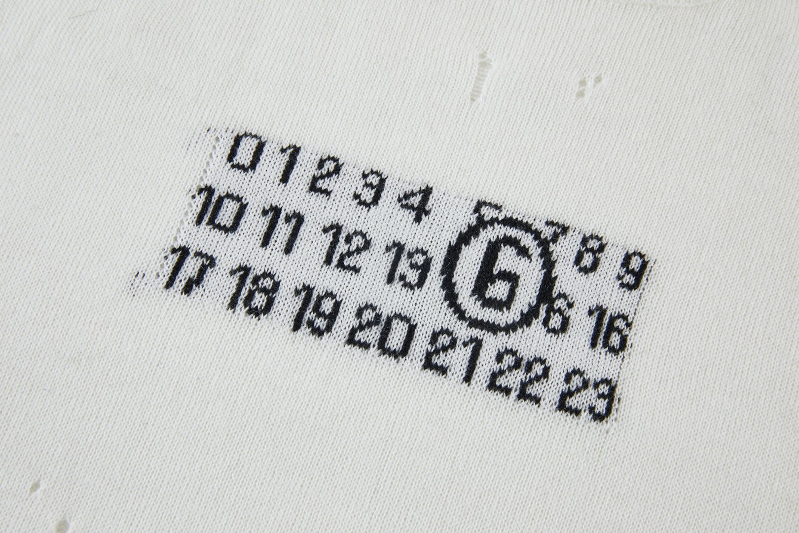 Maison Margiela 马吉拉 破洞针织提花毛衣 针织衫 长袖 灰色 白色 B0 SH0HL0033M13134855