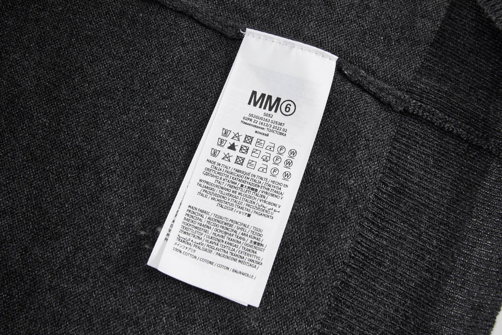 Maison Margiela 马吉拉 破洞针织提花毛衣 针织衫 长袖 灰色 白色 B0 SH0HL0033M13134855