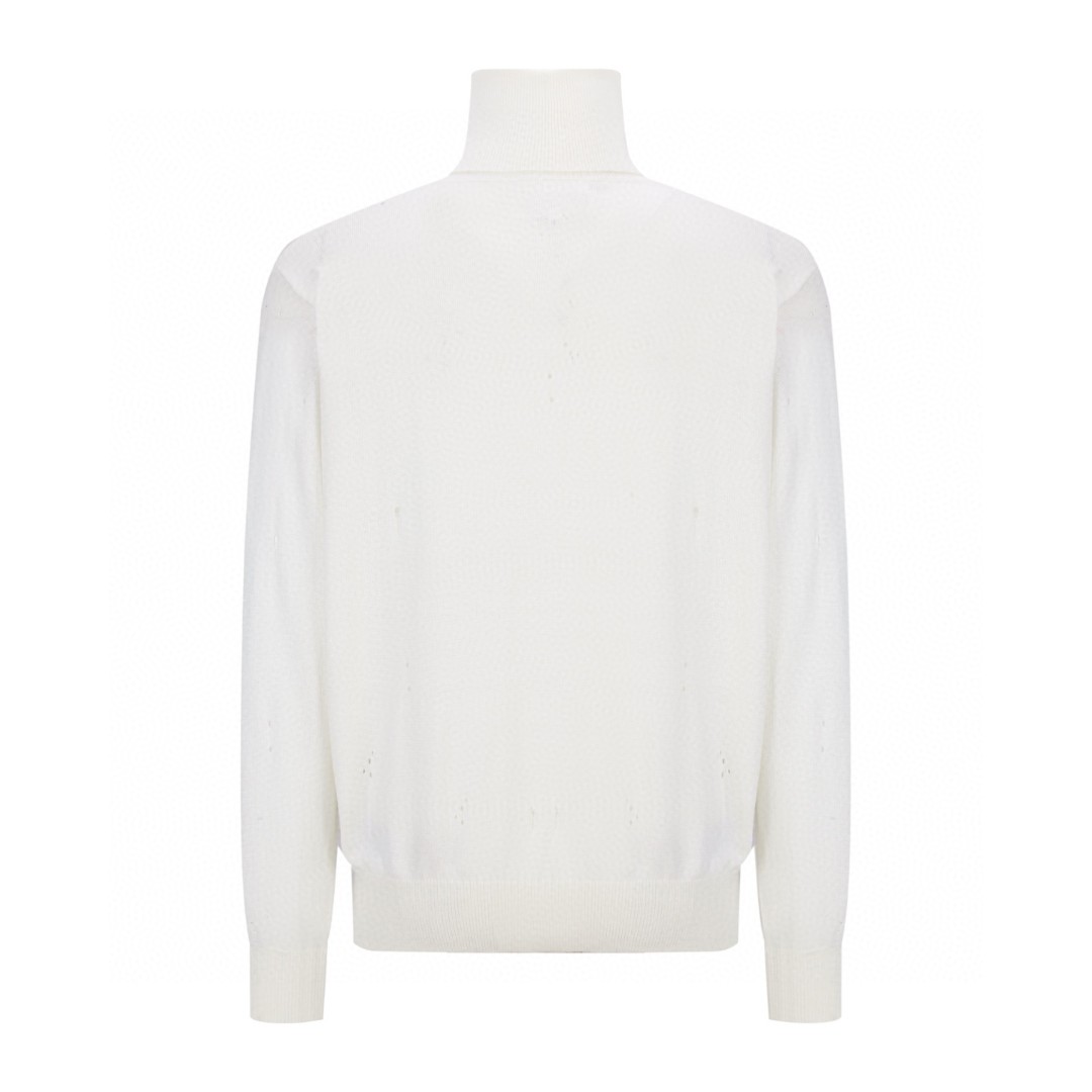 Maison Margiela 马吉拉 破洞针织提花高领毛衣 针织衫 长袖 灰色 白色 A5 S52HA0299M13134855