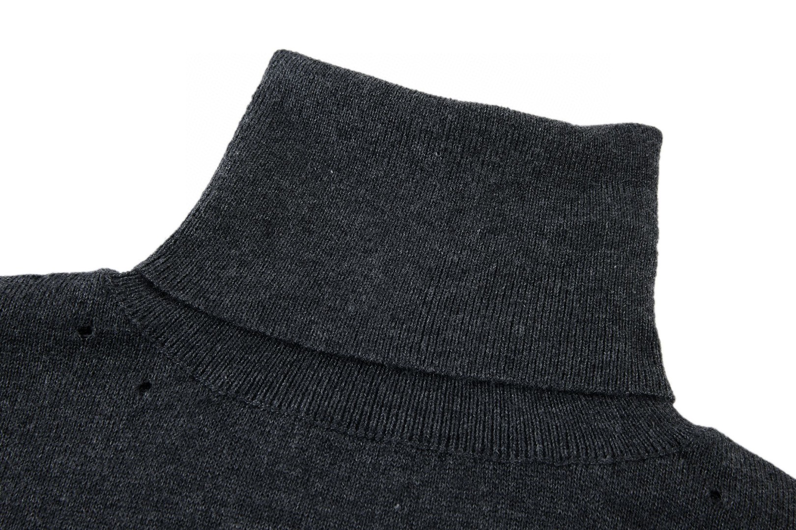 Maison Margiela 马吉拉 破洞针织提花高领毛衣 针织衫 长袖 灰色 白色 A5 S52HA0299M13134855