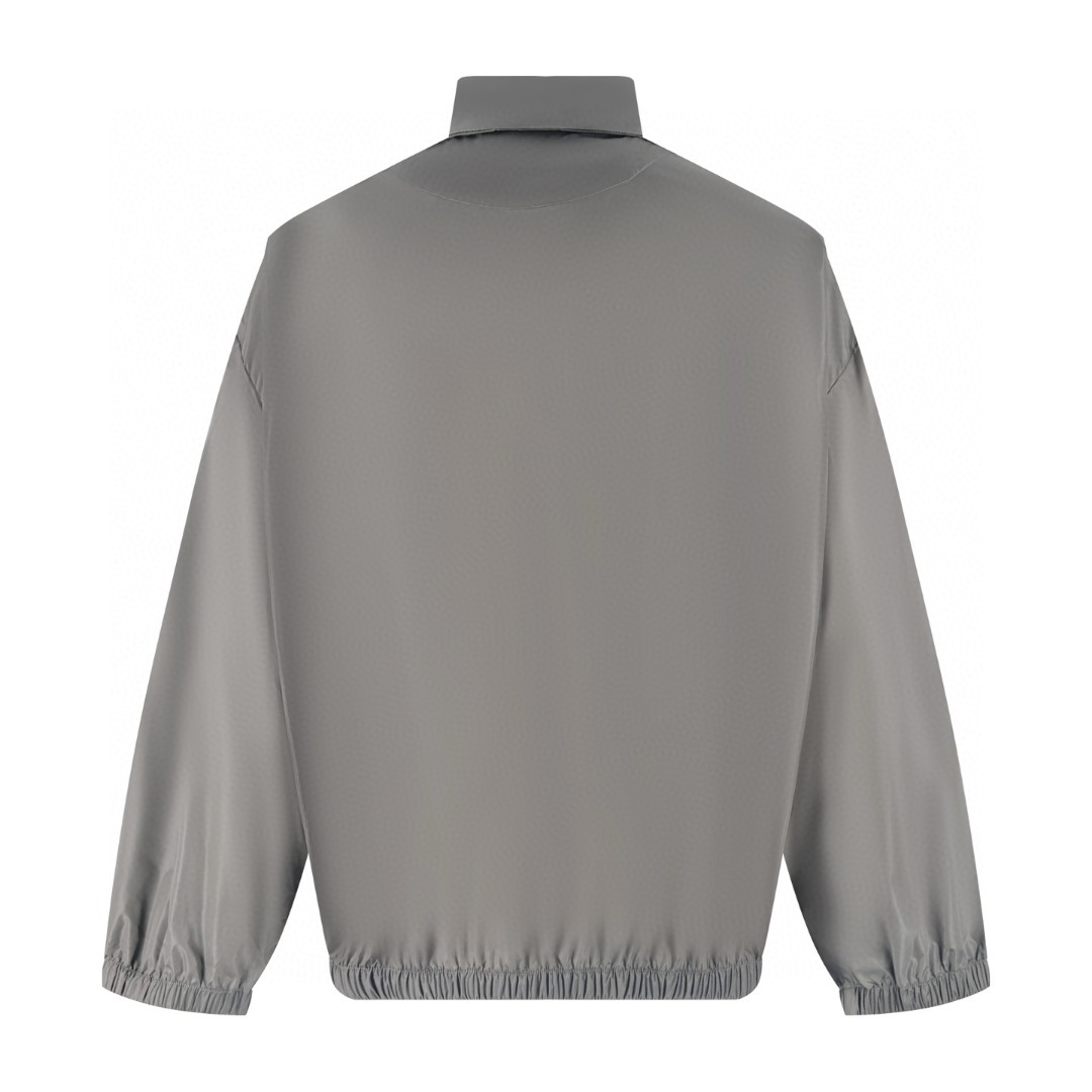 PRADA 普拉达 防风风衣拉链夹克 外套 长袖 灰色 C0 