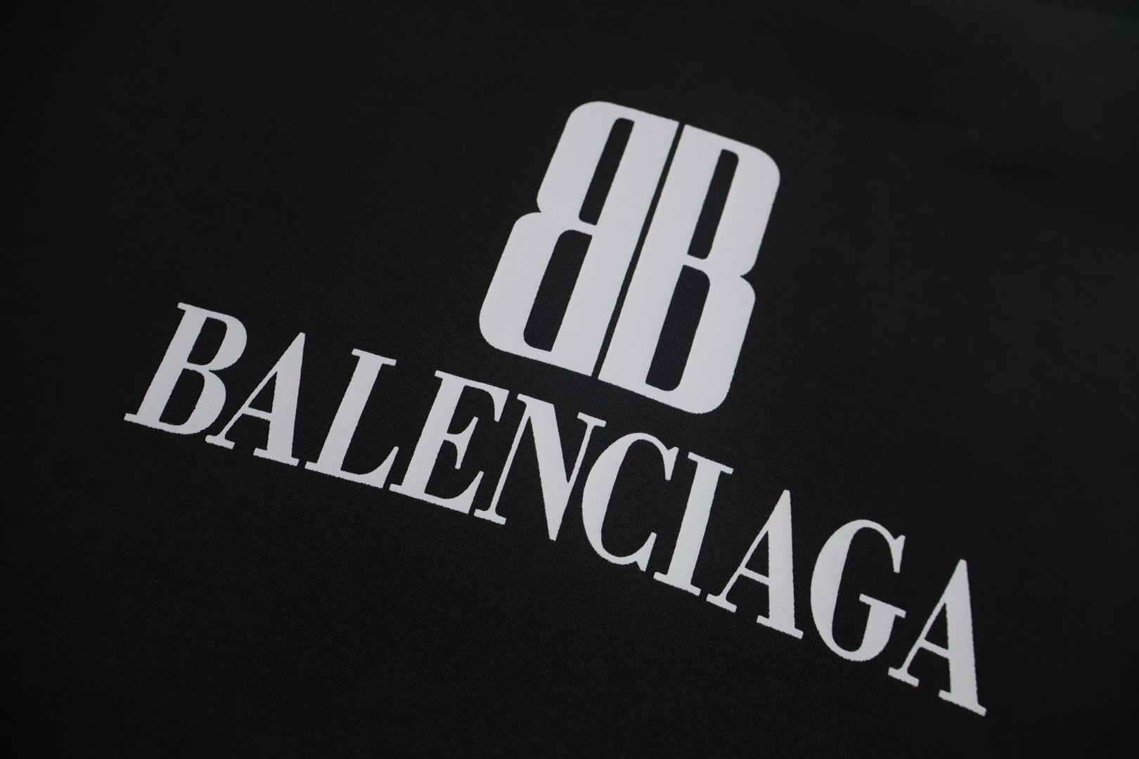 Balenciaga 巴黎世家 BB印花连帽卫衣 帽衫 外套 长袖 黑色 B0 767877TSVO31083