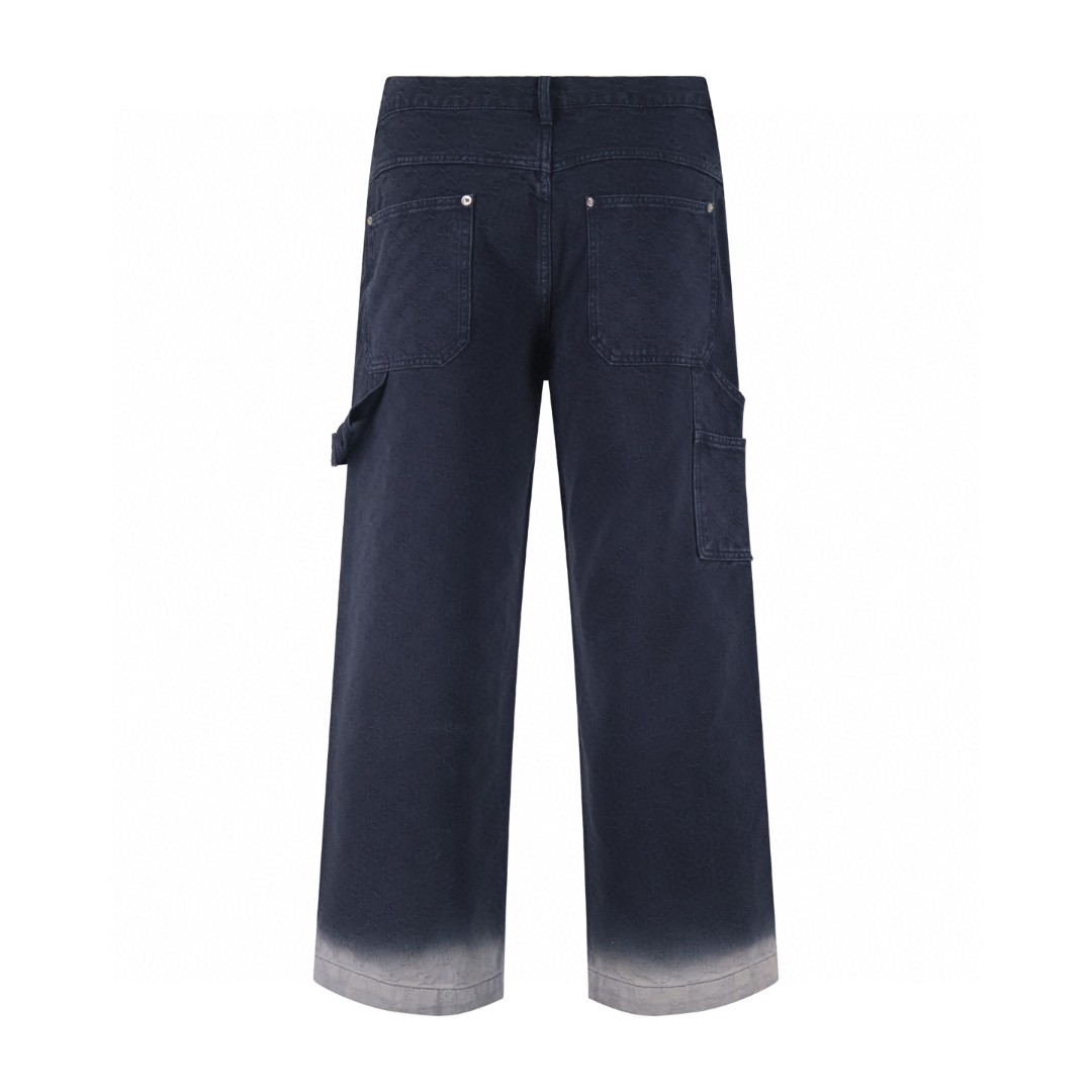 GUCCI 古驰 暗纹满印提花渐变牛仔裤 长裤 裤子 蓝色 B0 834189-XDDBB-4632