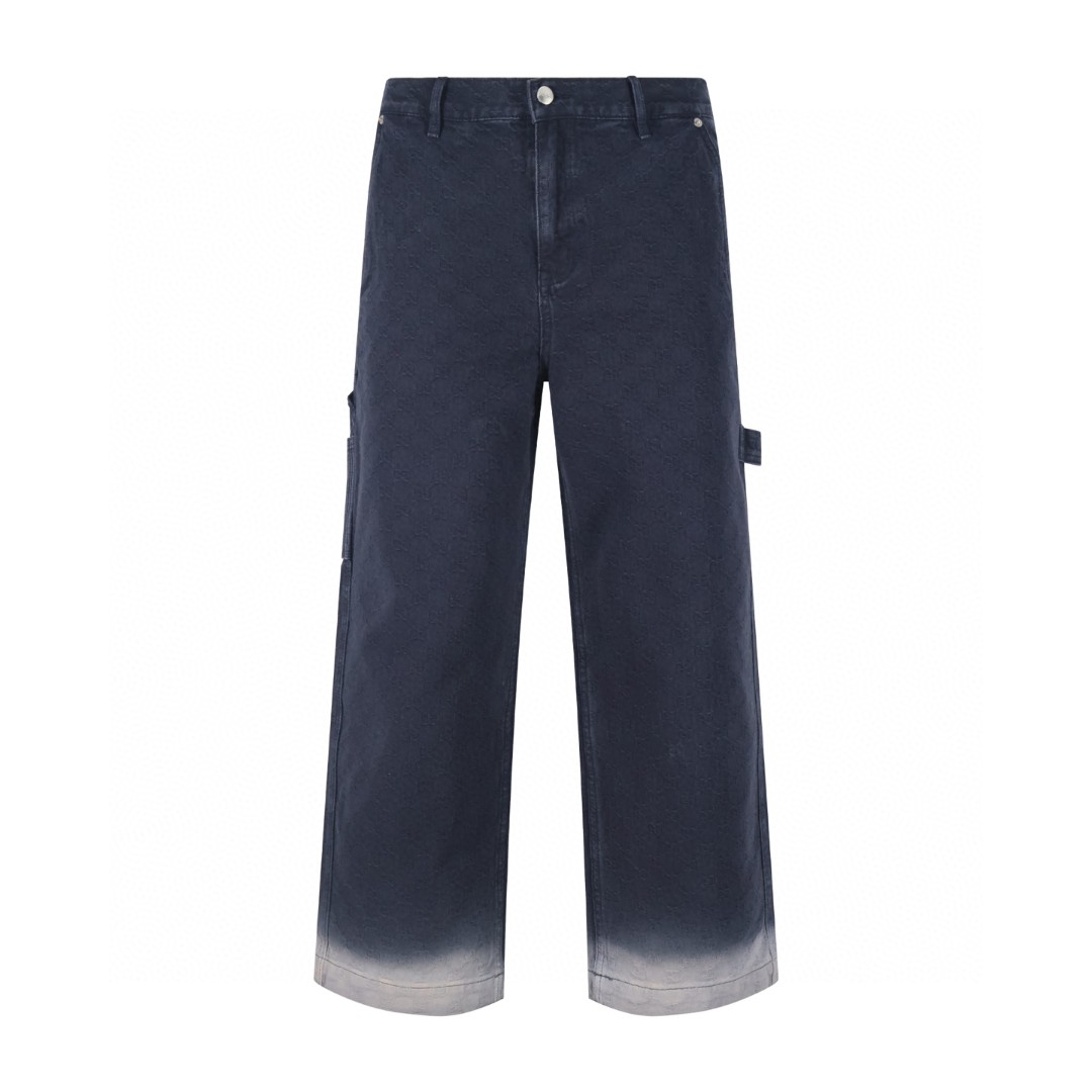 GUCCI 古驰 暗纹满印提花渐变牛仔裤 长裤 裤子 蓝色 B0 834189-XDDBB-4632