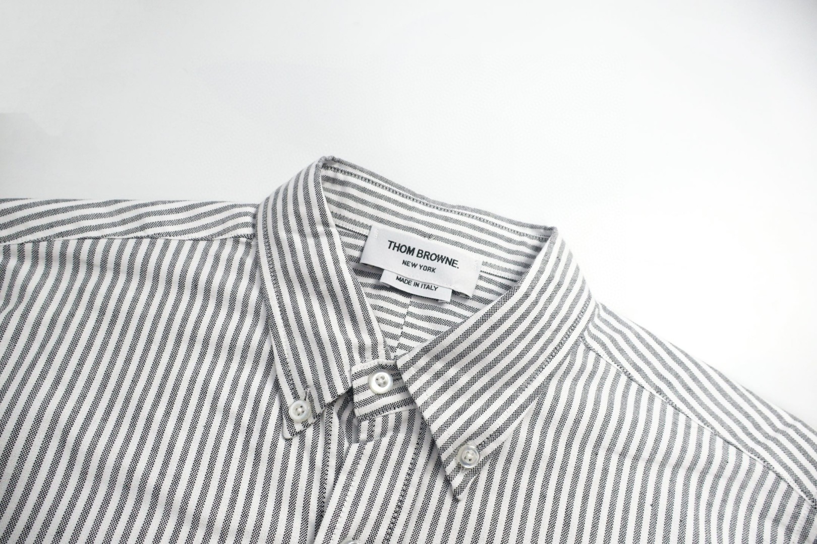 THOM BROWNE 双袖织带条纹衬衫 外套 长袖 蓝色 灰色 A5 MWL301A-00572-450