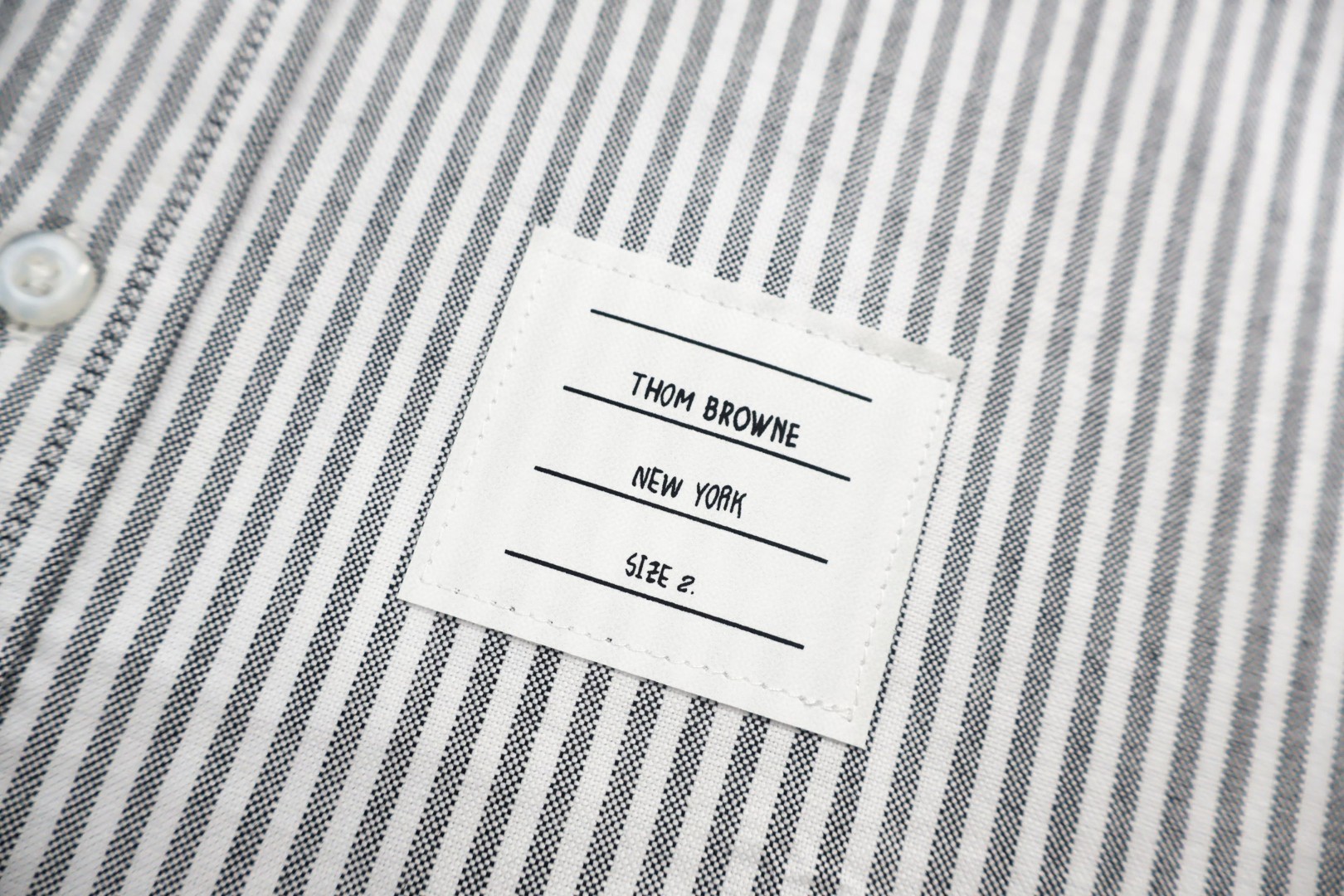THOM BROWNE 双袖织带条纹衬衫 外套 长袖 蓝色 灰色 A5 MWL301A-00572-450