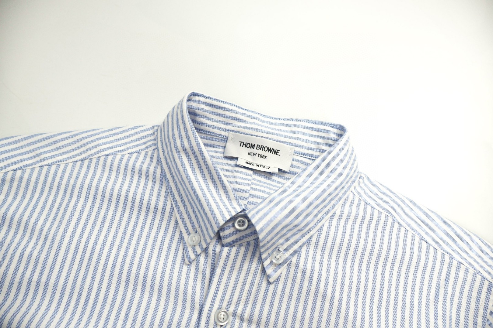 THOM BROWNE 双袖织带条纹衬衫 外套 长袖 蓝色 灰色 A5 MWL301A-00572-450