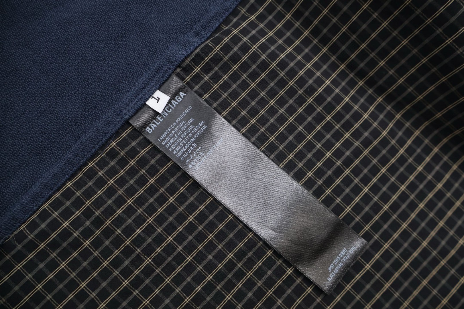 Balenciaga 巴黎世家 格纹拼接连帽外套 夹克 长袖 秋冬 B5 839189TOM051094