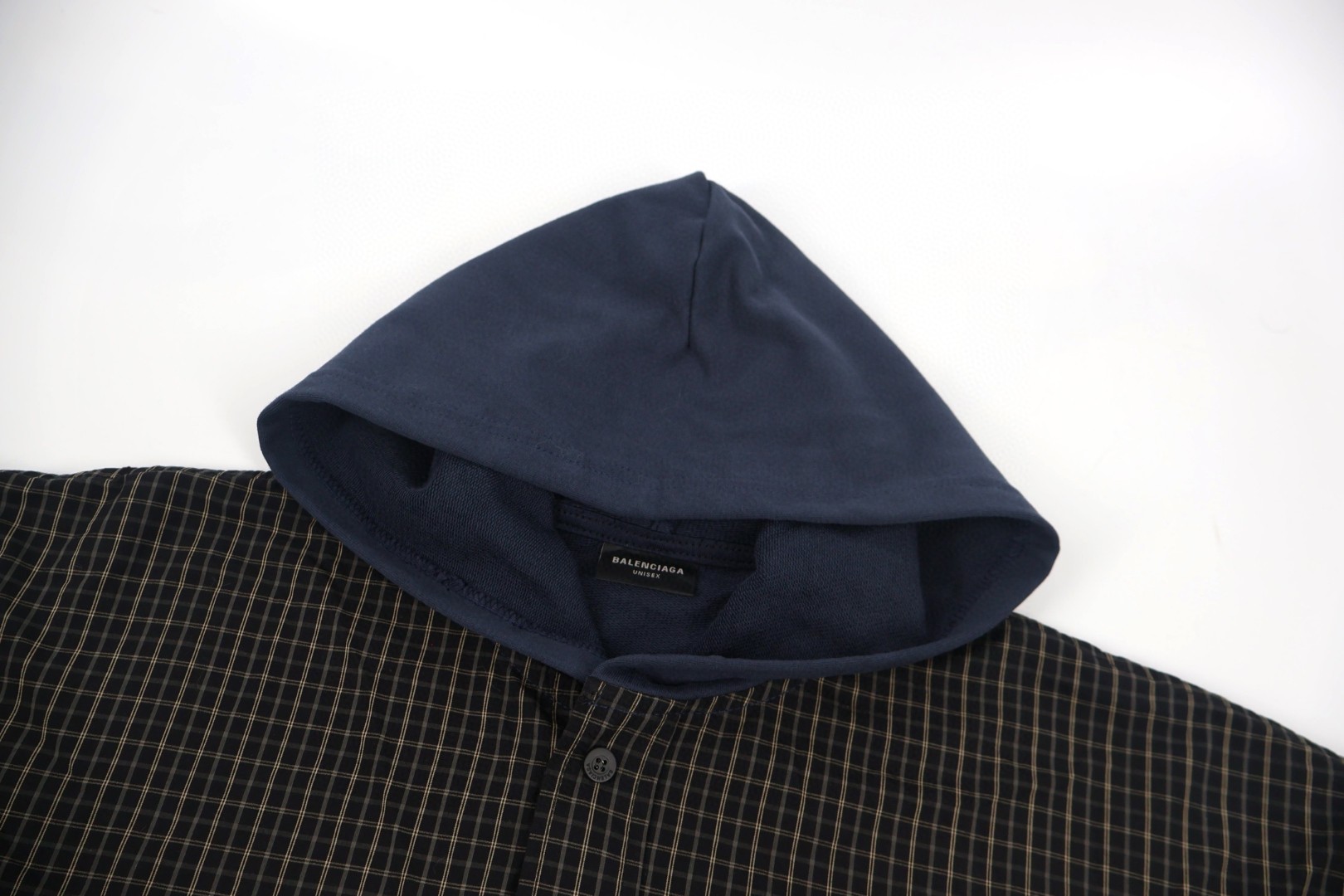 Balenciaga 巴黎世家 格纹拼接连帽外套 夹克 长袖 秋冬 B5 839189TOM051094