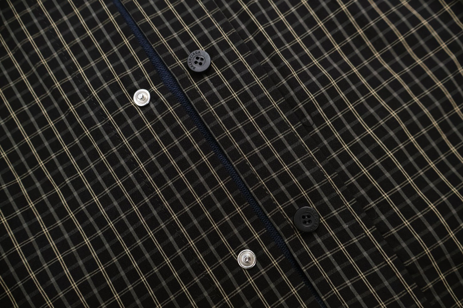 Balenciaga 巴黎世家 格纹拼接连帽外套 夹克 长袖 秋冬 B5 839189TOM051094