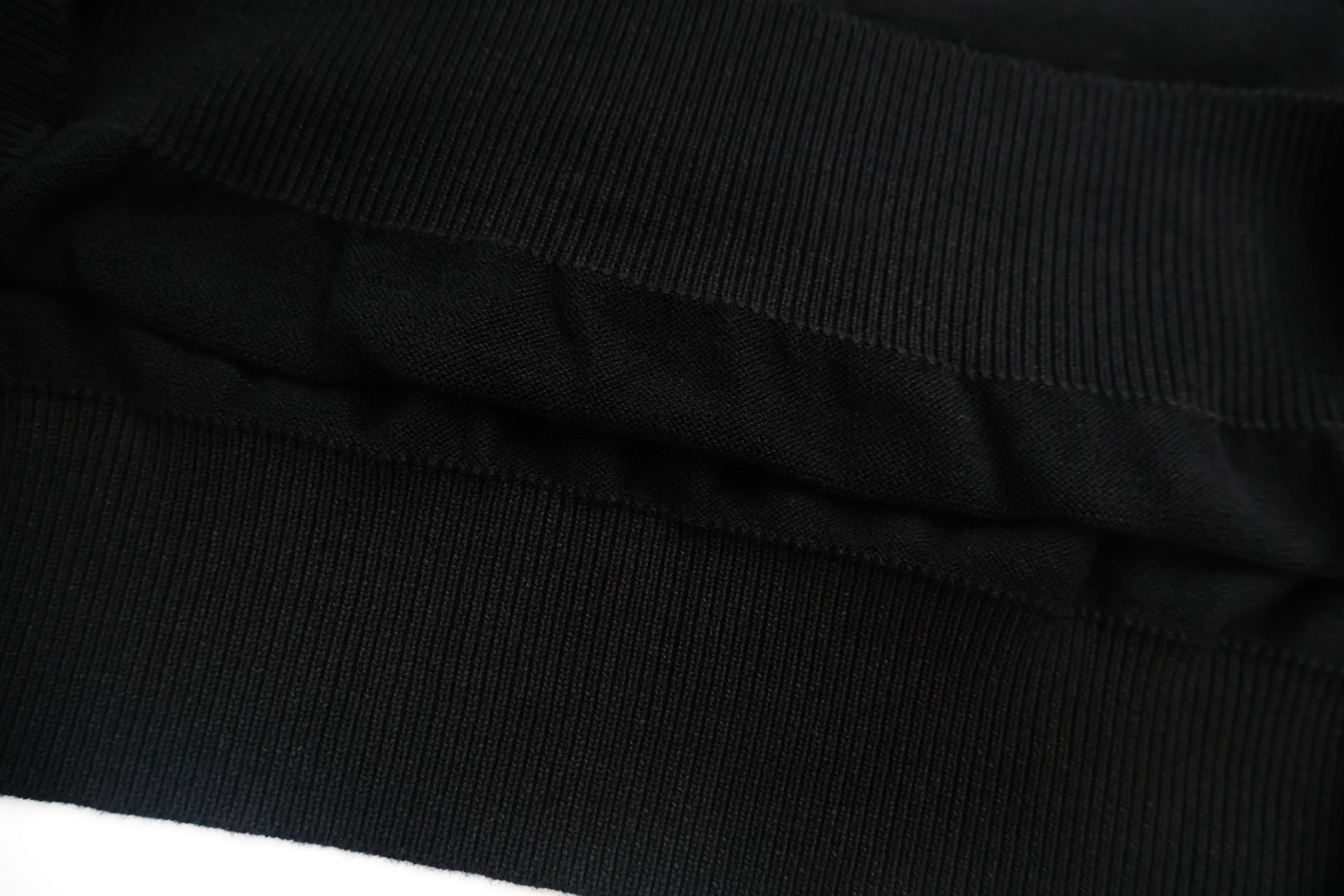 LOUIS VUITTON 路易威登 四叶草嵌花打底衫圆领毛衣 针织衫 长袖 黑灰色 B0