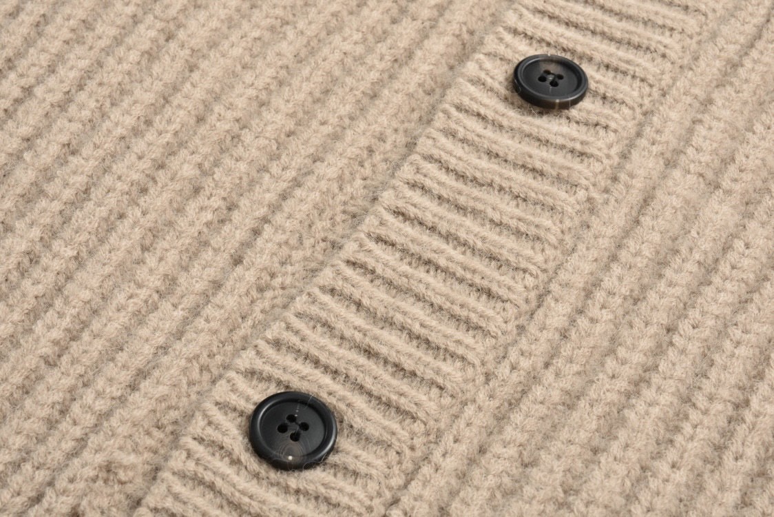 PRADA 普拉达 粗针羊毛针织衫 开衫 毛衣 长袖 黑色 棕色 B0 UMG165-11GC-F0008-S-222