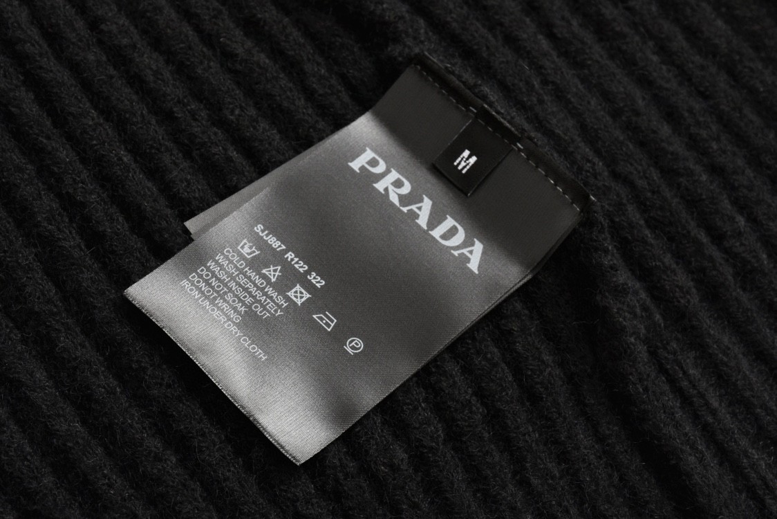 PRADA 普拉达 粗针羊毛针织衫 开衫 毛衣 长袖 黑色 棕色 B0 UMG165-11GC-F0008-S-222