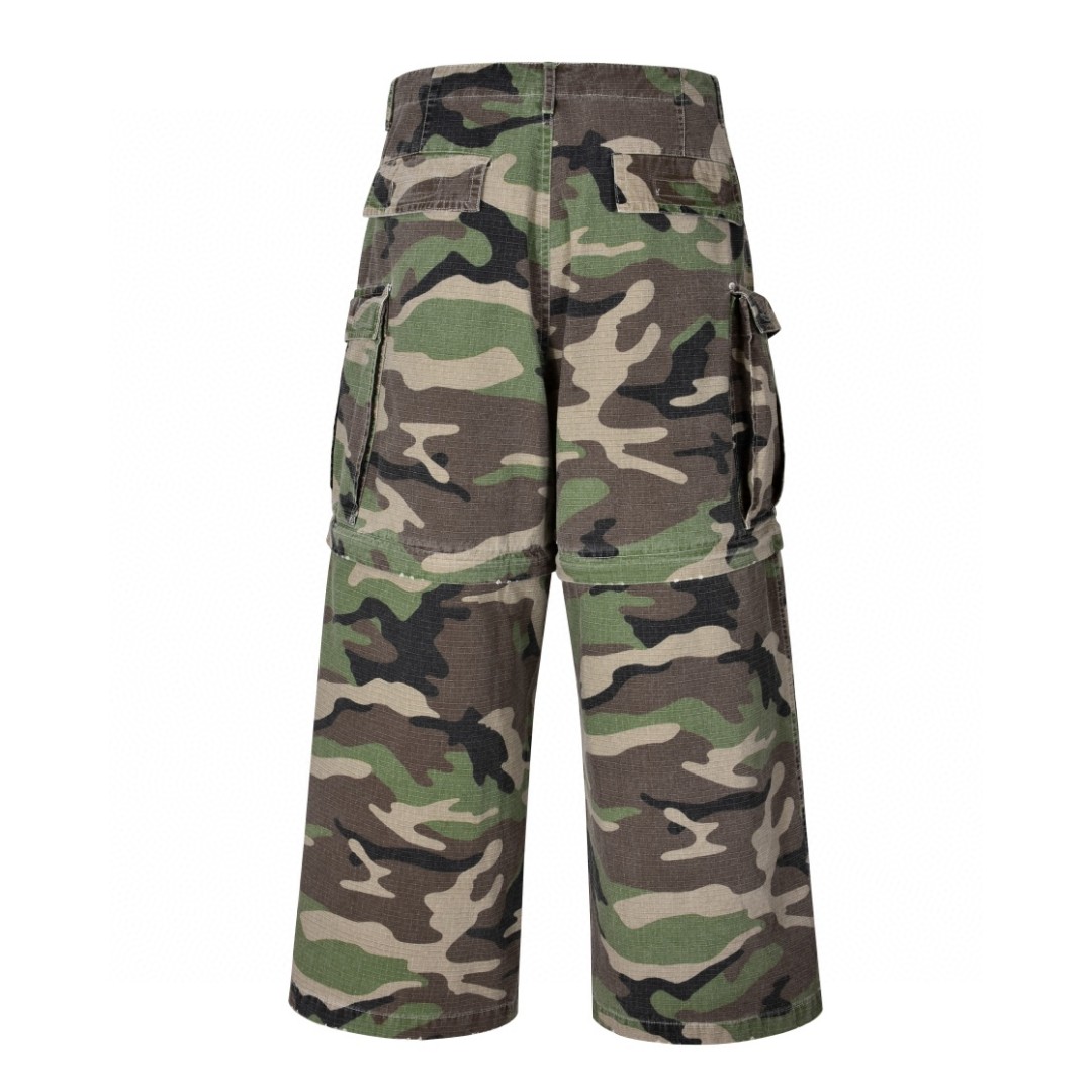 Balenciaga 巴黎世家 迷彩可拆卸工装裤 长裤 裤子 休闲裤 绿色 C0 791053TQL872840
