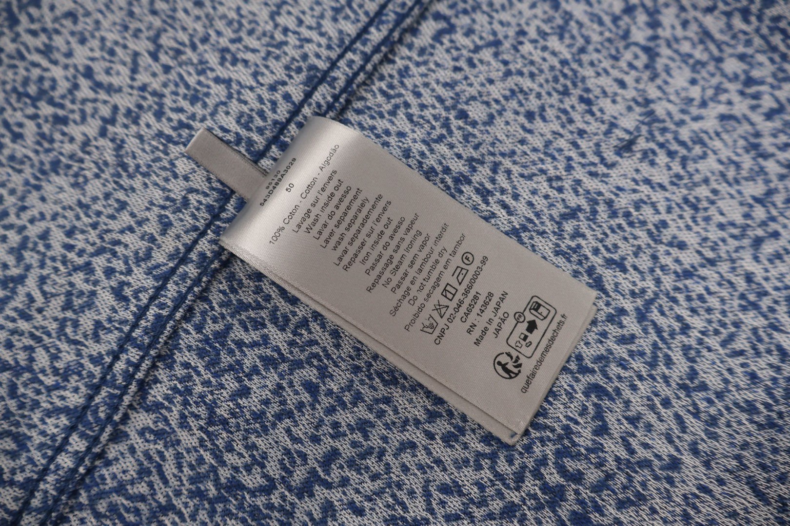 DIOR 迪奥 雪花纹铭牌拉链连帽外套 夹克 长袖 蓝色 C0 543D489A3029-C585