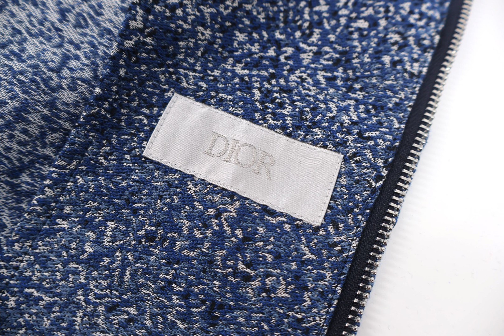DIOR 迪奥 雪花纹铭牌拉链连帽外套 夹克 长袖 蓝色 C0 543D489A3029-C585