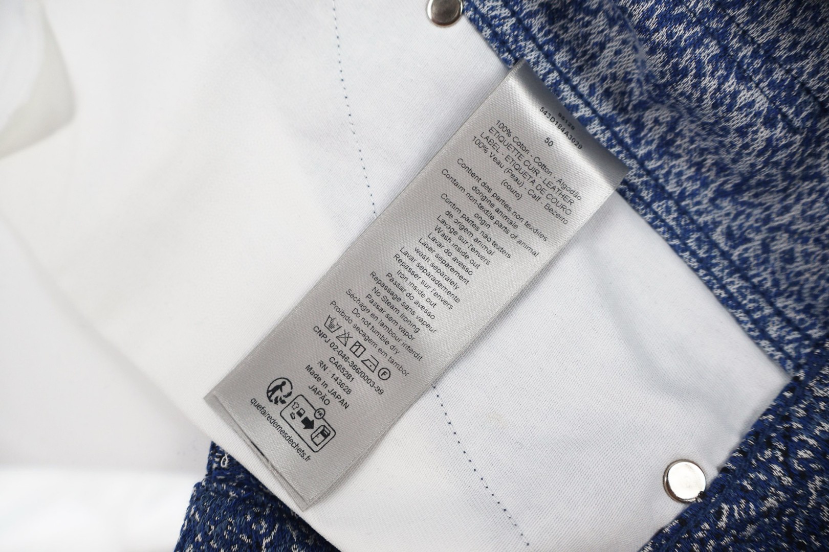 DIOR 迪奥 雪花纹工装裤 长裤 裤子 蓝色 B0 543D184A3029-C585