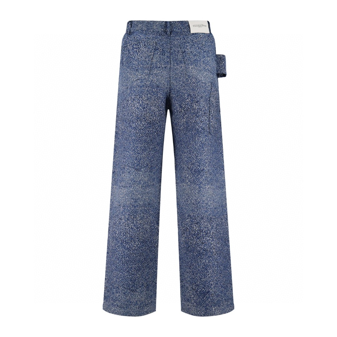 DIOR 迪奥 雪花纹工装裤 长裤 裤子 蓝色 B0 543D184A3029-C585