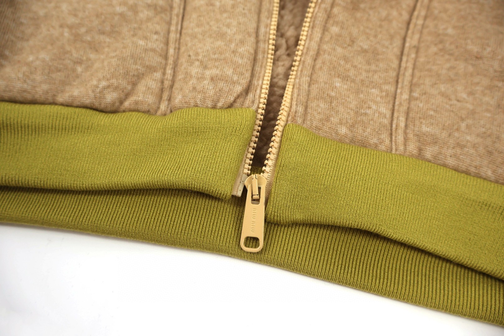 MIU MIU 缪缪 美拉德羊羔毛拉链外套 夹克 长袖 保暖 卡其色 咖色 C5 ML1369-17I1-F0AX2-S-OOO