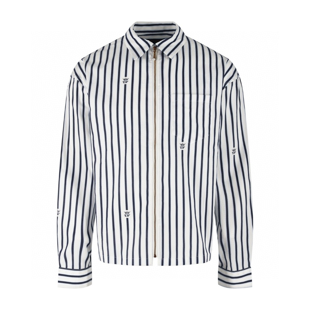 LOUIS VUITTON 路易威登 条纹弹幕拉链衬衫 外套 B5 1AIKA1