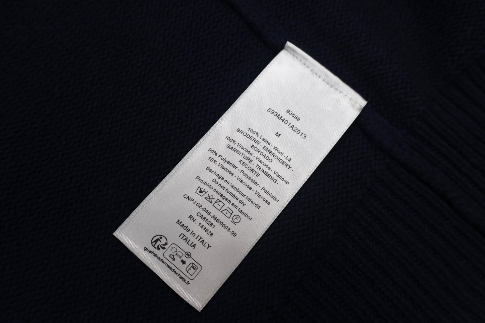 DIOR 迪奥 拼色铃兰花刺绣学院风拉链针织外套 夹克 长袖 C5 593M401A2013-C580