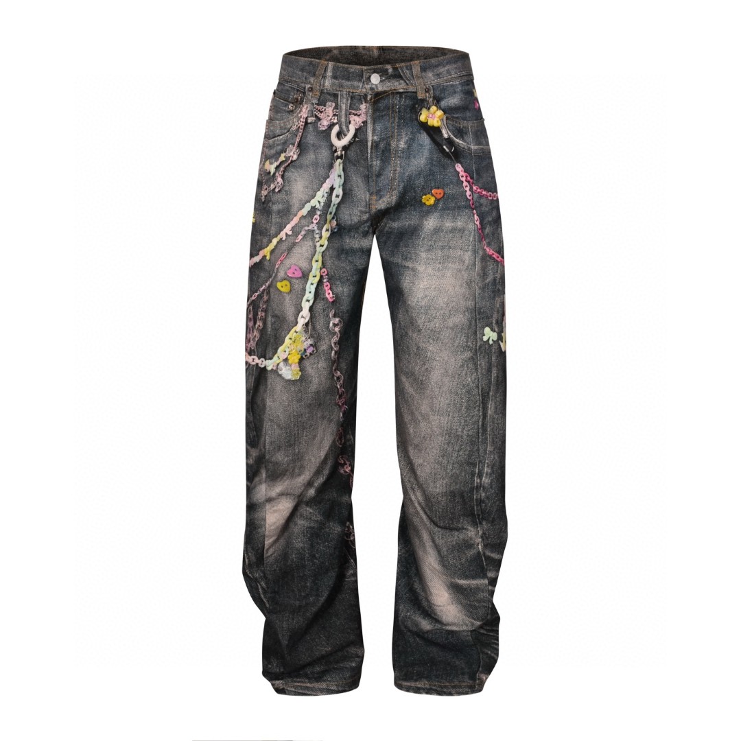 Acne Studios 3D打印糖果链条牛仔裤 长裤 裤子 B0 AK0910-863