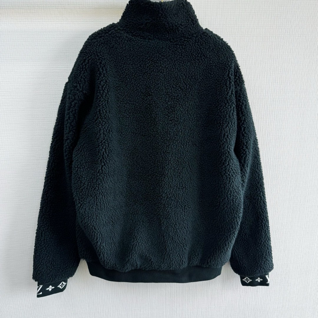 LOUIS VUITTON 路易威登 皮牌泰迪拉链立领夹克 外套 长袖 墨绿色 1AIIRE