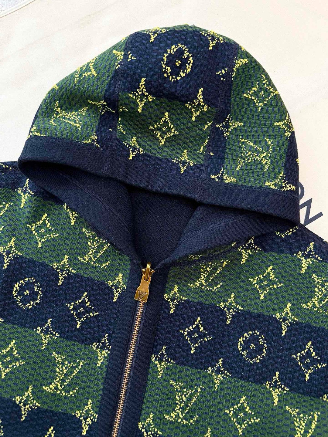 LOUIS VUITTON 路易威登 老花字母双面两穿拉链连帽卫衣 外套 夹克 D0 1AIJZ8