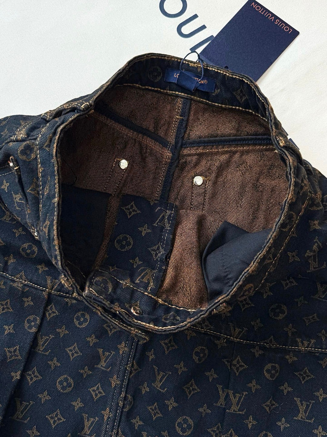 LOUIS VUITTON 路易威登 满印老花牛仔裙 短裙 百褶裙 裙子 黑色 B5 1AIBBM