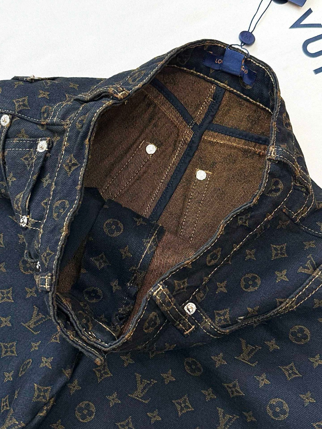 LOUIS VUITTON 路易威登 满印老花牛仔裤 裤子 长裤 黑色 B5 1AIBEO