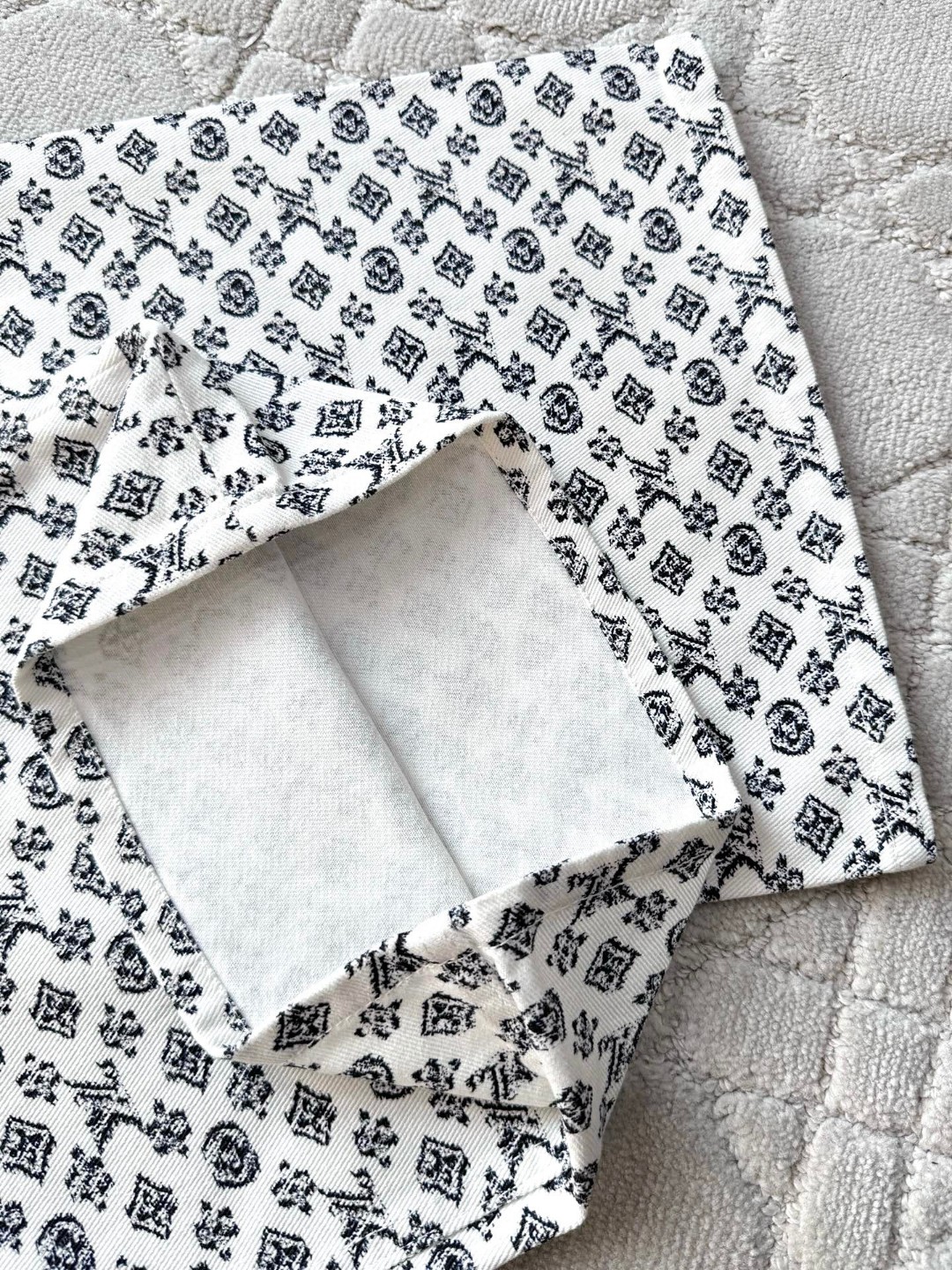 LOUIS VUITTON 路易威登 老花阔腿牛仔裤 裤子 长裤 白色 B5 1AHX15