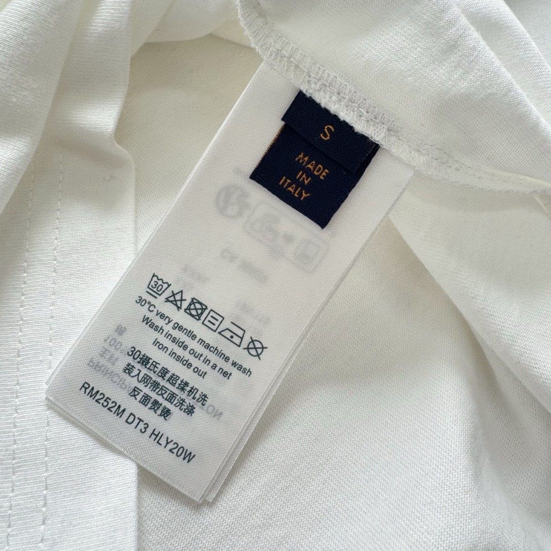 LOUIS VUITTON 路易威登 LV字母刺绣圆领T恤 短袖 白色 A5 1AJCSO