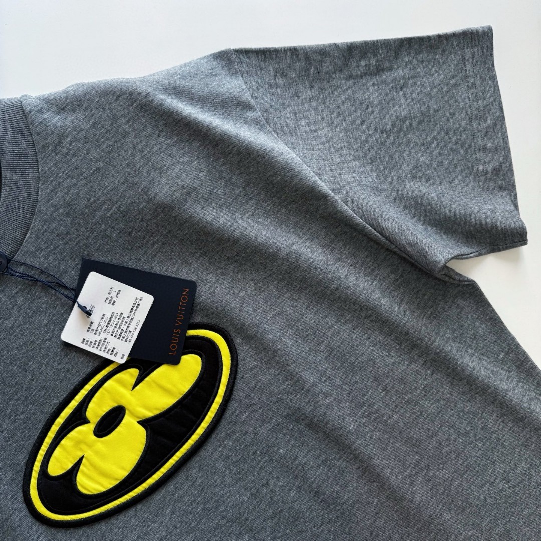 LOUIS VUITTON 路易威登 LV Nigo 联名款 贴布章仔刺绣 T恤 短袖 灰色 A5 1AIMMD