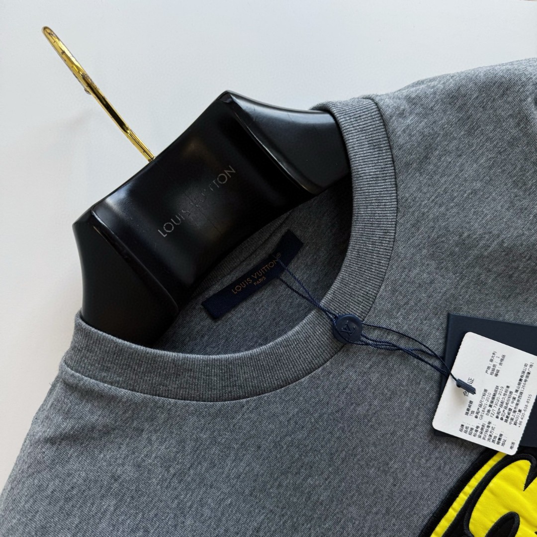 LOUIS VUITTON 路易威登 LV Nigo 联名款 贴布章仔刺绣 T恤 短袖 灰色 A5 1AIMMD
