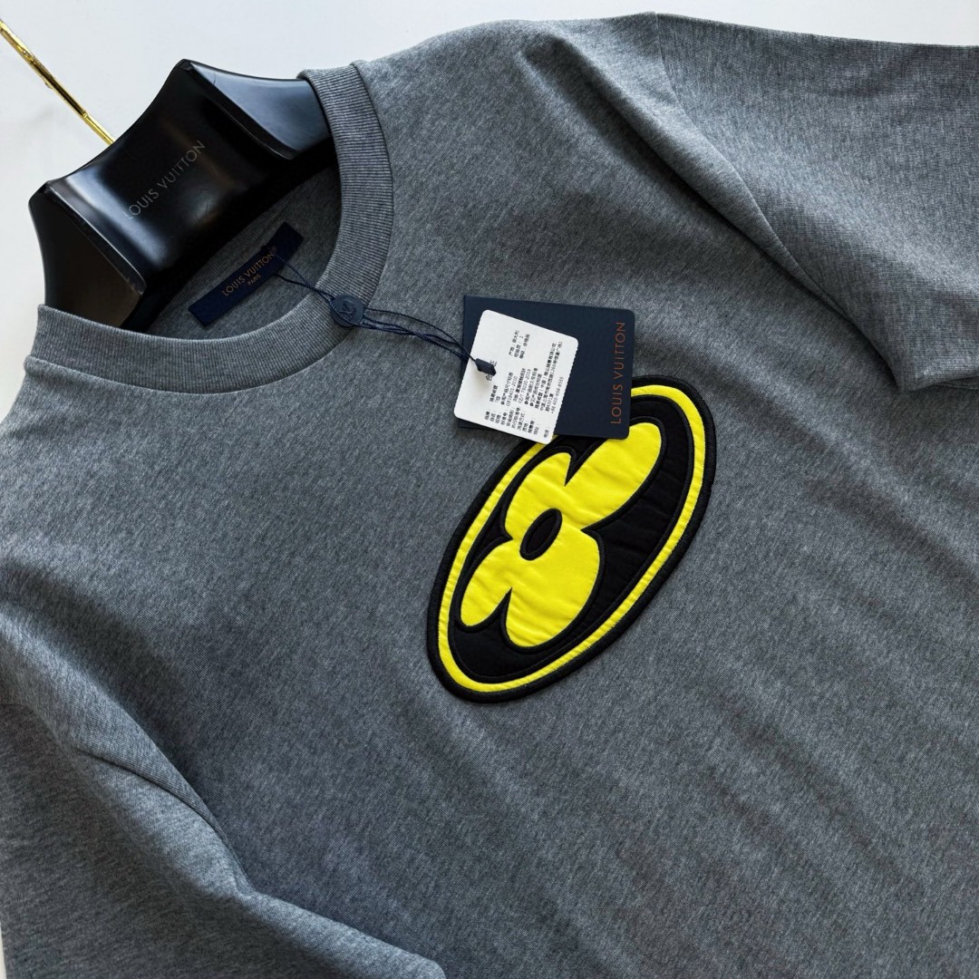 LOUIS VUITTON 路易威登 LV Nigo 联名款 贴布章仔刺绣 T恤 短袖 灰色 A5 1AIMMD