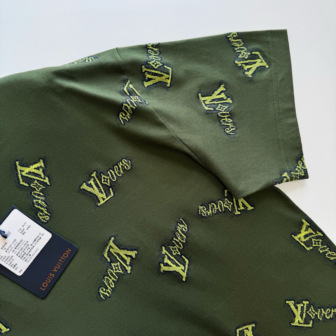 LOUIS VUITTON 路易威登 剪花字母 T恤 短袖 绿色 A5 1AGJYS