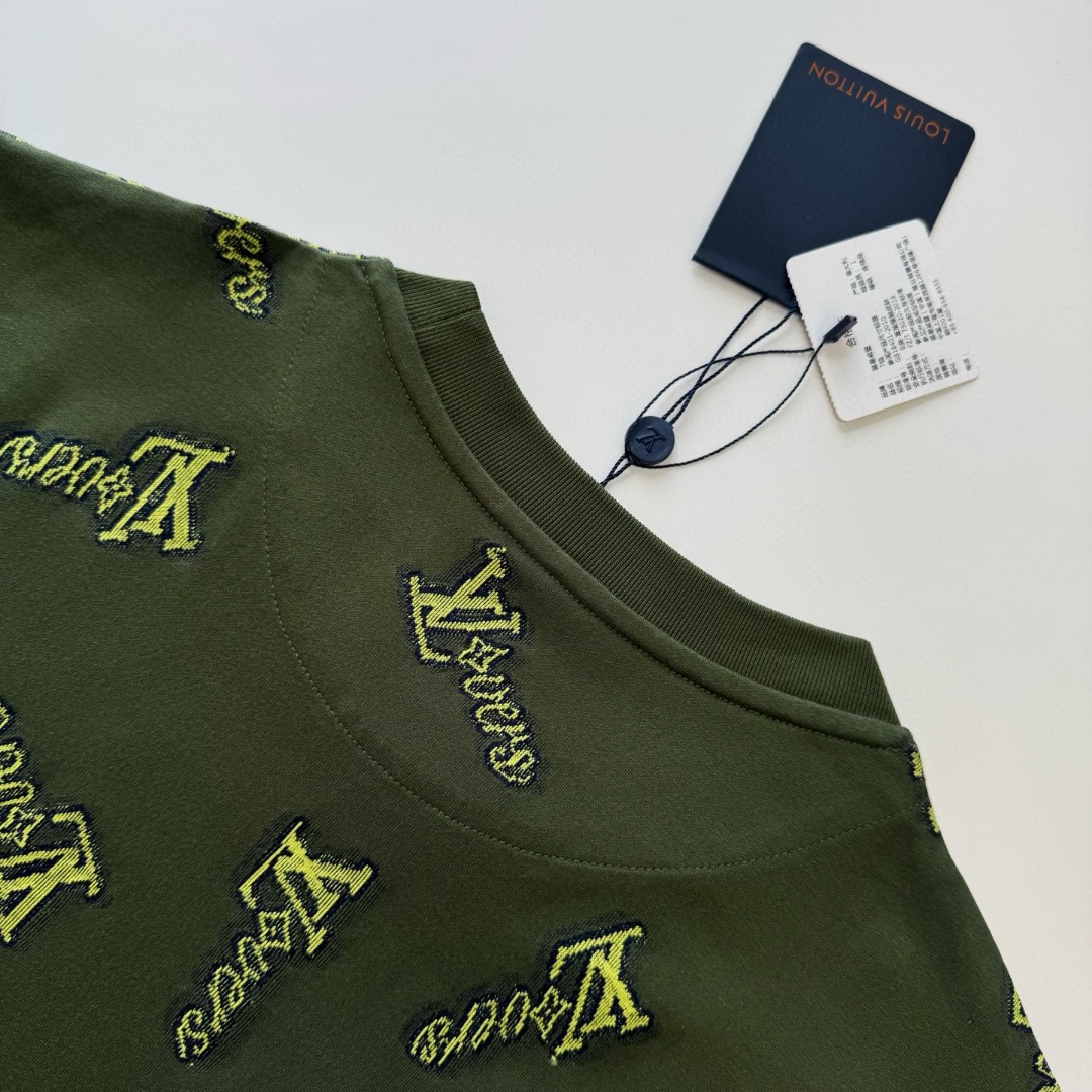 LOUIS VUITTON 路易威登 剪花字母 T恤 短袖 绿色 A5 1AGJYS