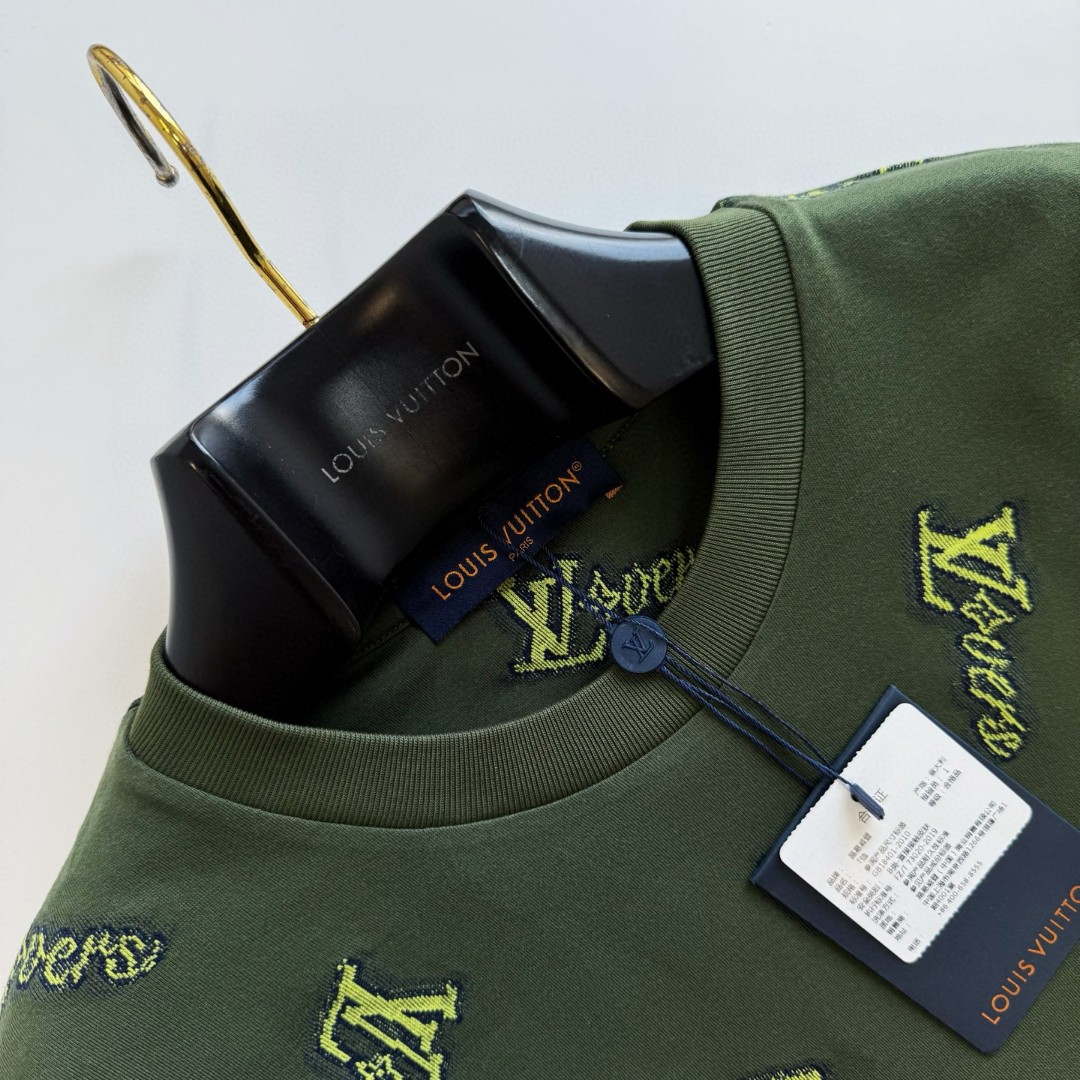 LOUIS VUITTON 路易威登 剪花字母 T恤 短袖 绿色 A5 1AGJYS