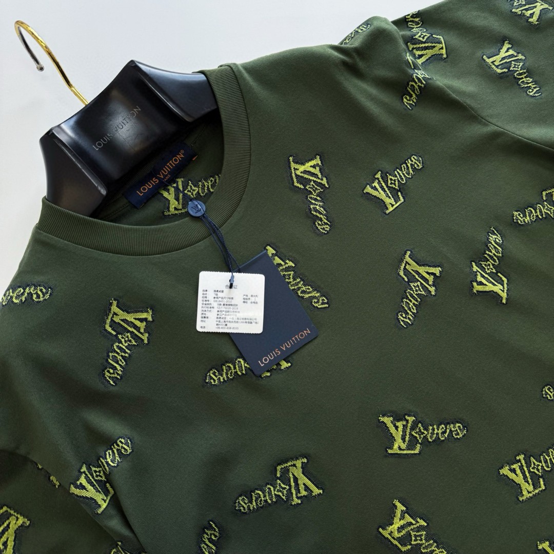 LOUIS VUITTON 路易威登 剪花字母 T恤 短袖 绿色 A5 1AGJYS