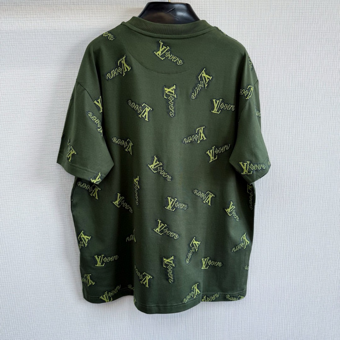 LOUIS VUITTON 路易威登 剪花字母 T恤 短袖 绿色 A5 1AGJYS
