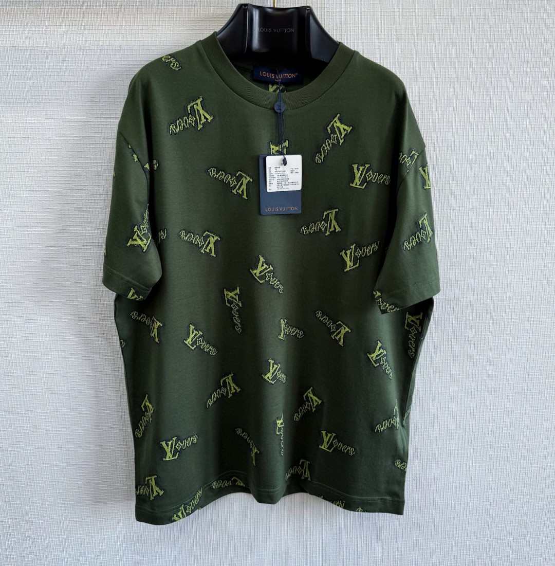 LOUIS VUITTON 路易威登 剪花字母 T恤 短袖 绿色 A5 1AGJYS
